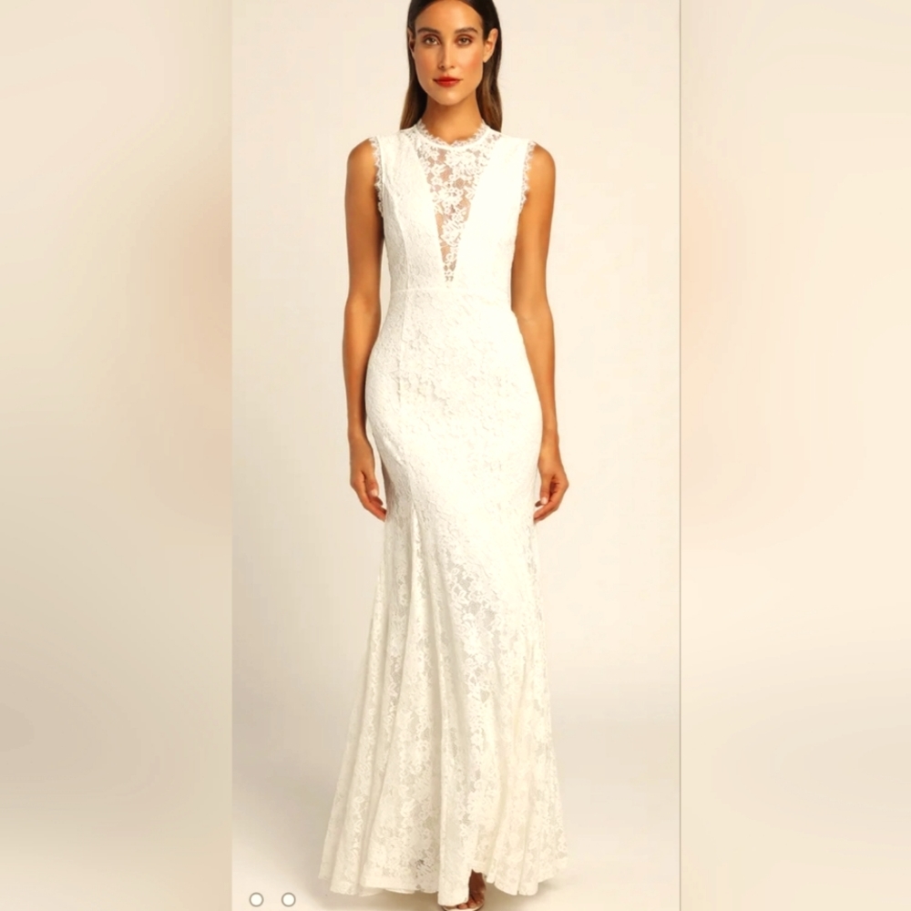 Lulus White Lace Maxi Dress